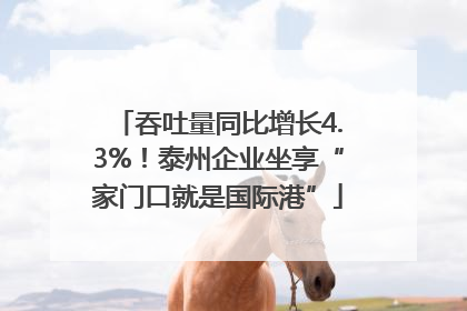 吞吐量同比增长4.3%！泰州企业坐享“家门口就是国际港”