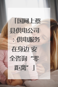 国网上蔡县供电公司：供电服务在身边 安全咨询“零距离”