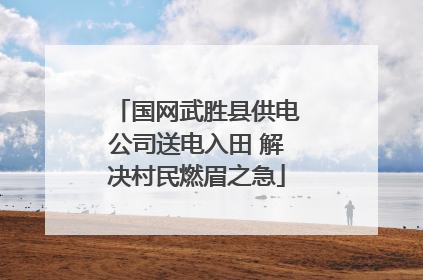 国网武胜县供电公司送电入田 解决村民燃眉之急
