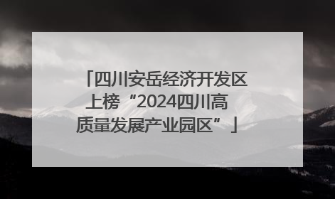 四川安岳经济开发区上榜“2024四川高质量发展产业园区”