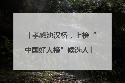 孝感池汉桥，上榜“中国好人榜”候选人