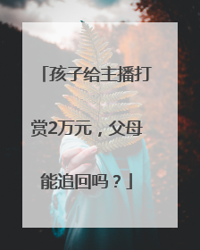 孩子给主播打赏2万元，父母能追回吗？