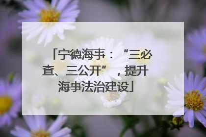 宁德海事:“三必查、三公开”,提升海事法治建设