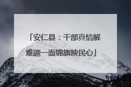 安仁县：干部真情解难题一面锦旗映民心