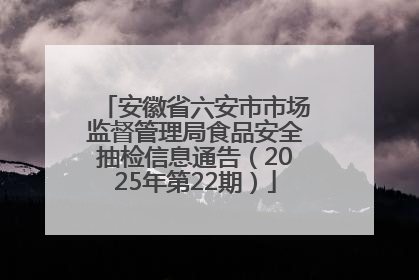 安徽省六安市市场监督管理局食品安全抽检信息通告（2025年第22期）