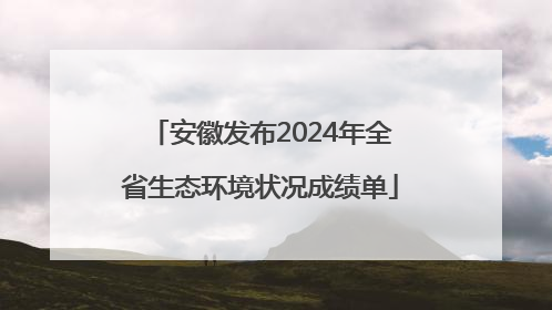 安徽发布2024年全省生态环境状况成绩单