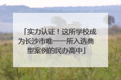 实力认证！这所学校成为长沙市唯一一所入选典型案例的民办高中