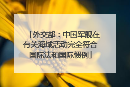 外交部：中国军舰在有关海域活动完全符合国际法和国际惯例