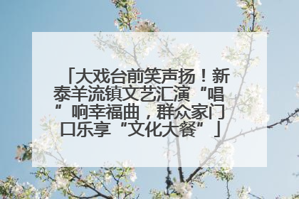大戏台前笑声扬！新泰羊流镇文艺汇演“唱”响幸福曲，群众家门口乐享“文化大餐”