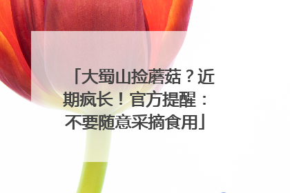 大蜀山捡蘑菇？近期疯长！官方提醒：不要随意采摘食用