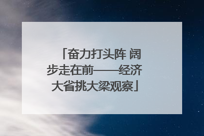 奋力打头阵 阔步走在前——经济大省挑大梁观察