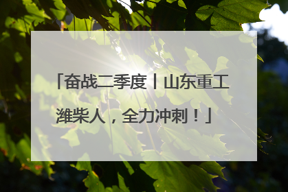 奋战二季度丨山东重工潍柴人，全力冲刺！