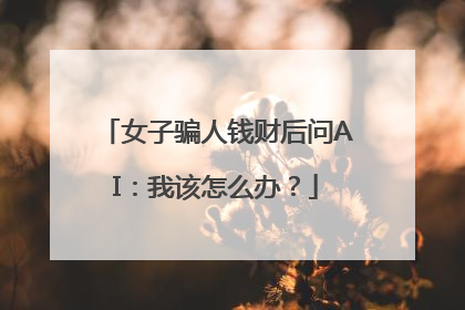 女子骗人钱财后问AI：我该怎么办？