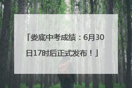 娄底中考成绩：6月30日17时后正式发布！