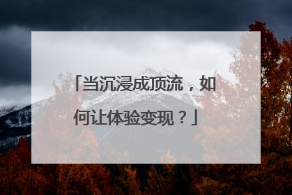 当沉浸成顶流，如何让体验变现？
