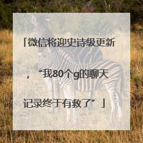 微信将迎史诗级更新，“我80个g的聊天记录终于有救了”