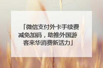 微信支付外卡手续费减免加码，助推外国游客来华消费新活力