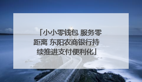 小小零钱包 服务零距离 东阳农商银行持续推进支付便利化