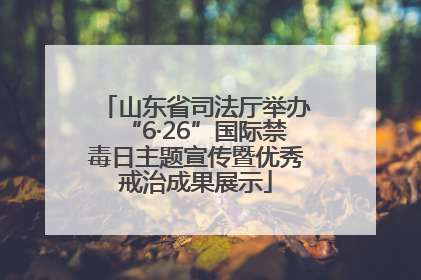 山东省司法厅举办“6·26”国际禁毒日主题宣传暨优秀戒治成果展示