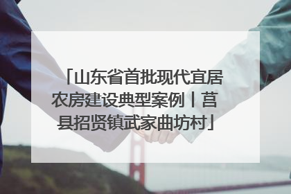 山东省首批现代宜居农房建设典型案例丨莒县招贤镇武家曲坊村