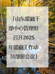 山东援藏干部中心管理组召开2025年援藏工作动员部署会议