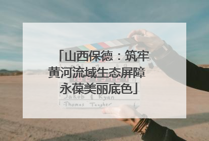 山西保德：筑牢黄河流域生态屏障 永葆美丽底色
