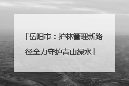 岳阳市：护林管理新路径全力守护青山绿水