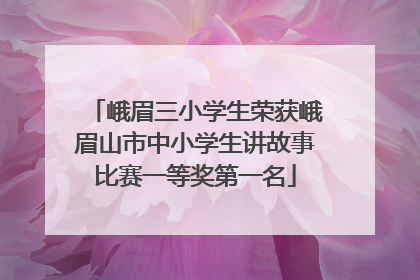 峨眉三小学生荣获峨眉山市中小学生讲故事比赛一等奖第一名