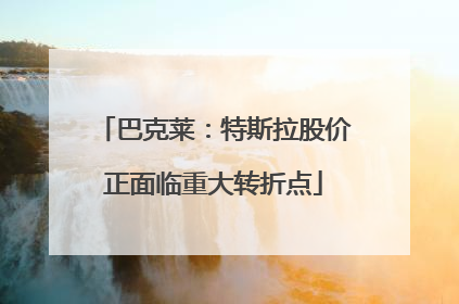 巴克莱：特斯拉股价正面临重大转折点