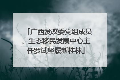 广西发改委党组成员、生态移民发展中心主任罗试坚履新桂林