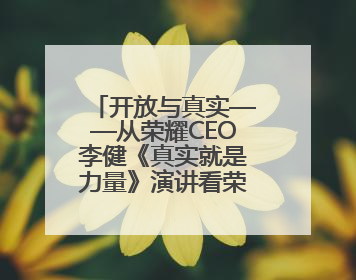 开放与真实——从荣耀CEO李健《真实就是力量》演讲看荣耀的企业新经
