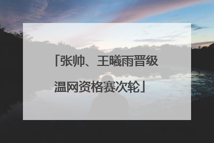张帅、王曦雨晋级温网资格赛次轮