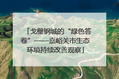 戈壁钢城的“绿色答卷”——嘉峪关市生态环境持续改善观察