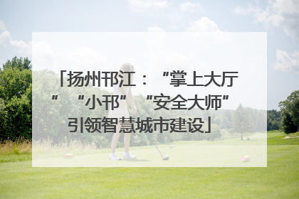 扬州邗江：“掌上大厅”“小邗”“安全大师”引领智慧城市建设