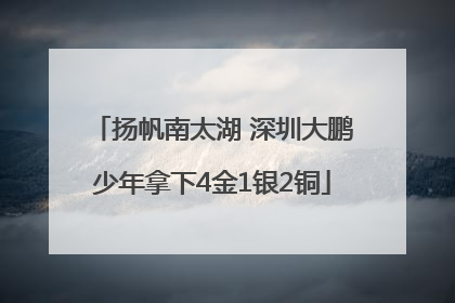 扬帆南太湖 深圳大鹏少年拿下4金1银2铜