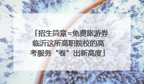 招生简章=免费旅游券 临沂这所高职院校的高考服务“卷”出新高度
