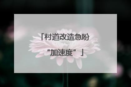 村道改造急盼“加速度”