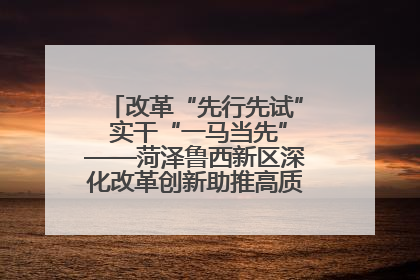 改革“先行先试” 实干“一马当先”——菏泽鲁西新区深化改革创新助推高质量发展纪实