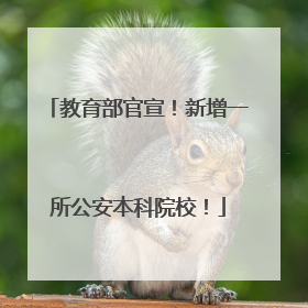 教育部官宣！新增一所公安本科院校！