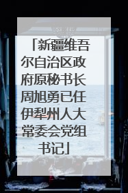 新疆维吾尔自治区政府原秘书长周旭勇已任伊犁州人大常委会党组书记