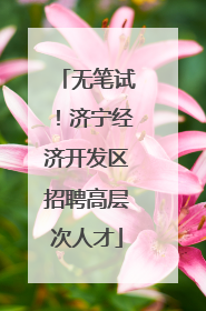 无笔试！济宁经济开发区招聘高层次人才
