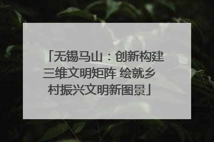 无锡马山：创新构建三维文明矩阵 绘就乡村振兴文明新图景