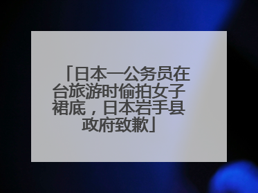 日本一公务员在台旅游时偷拍女子裙底，日本岩手县政府致歉