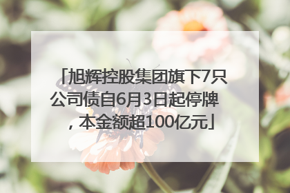 旭辉控股集团旗下7只公司债自6月3日起停牌，本金额超100亿元