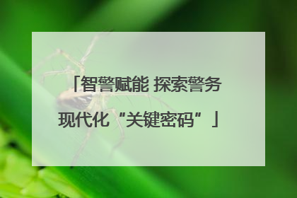 智警赋能 探索警务现代化“关键密码”