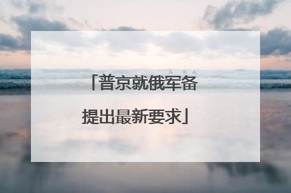 普京就俄军备提出最新要求
