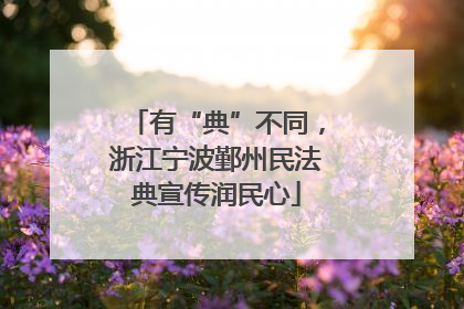 有“典”不同，浙江宁波鄞州民法典宣传润民心