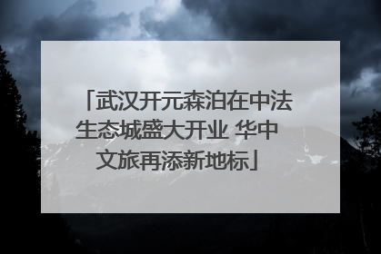 武汉开元森泊在中法生态城盛大开业 华中文旅再添新地标