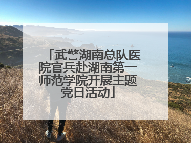 武警湖南总队医院官兵赴湖南第一师范学院开展主题党日活动