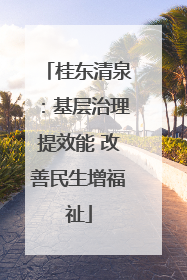 桂东清泉：基层治理提效能 改善民生增福祉